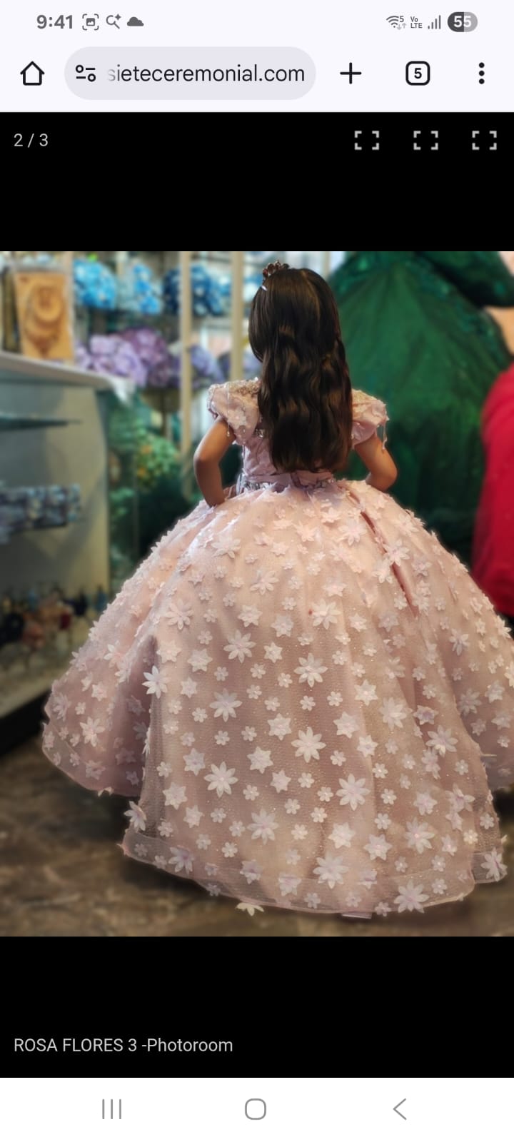 Vestido de Presentación - Elegancia Infantil Real, Mod: Flores