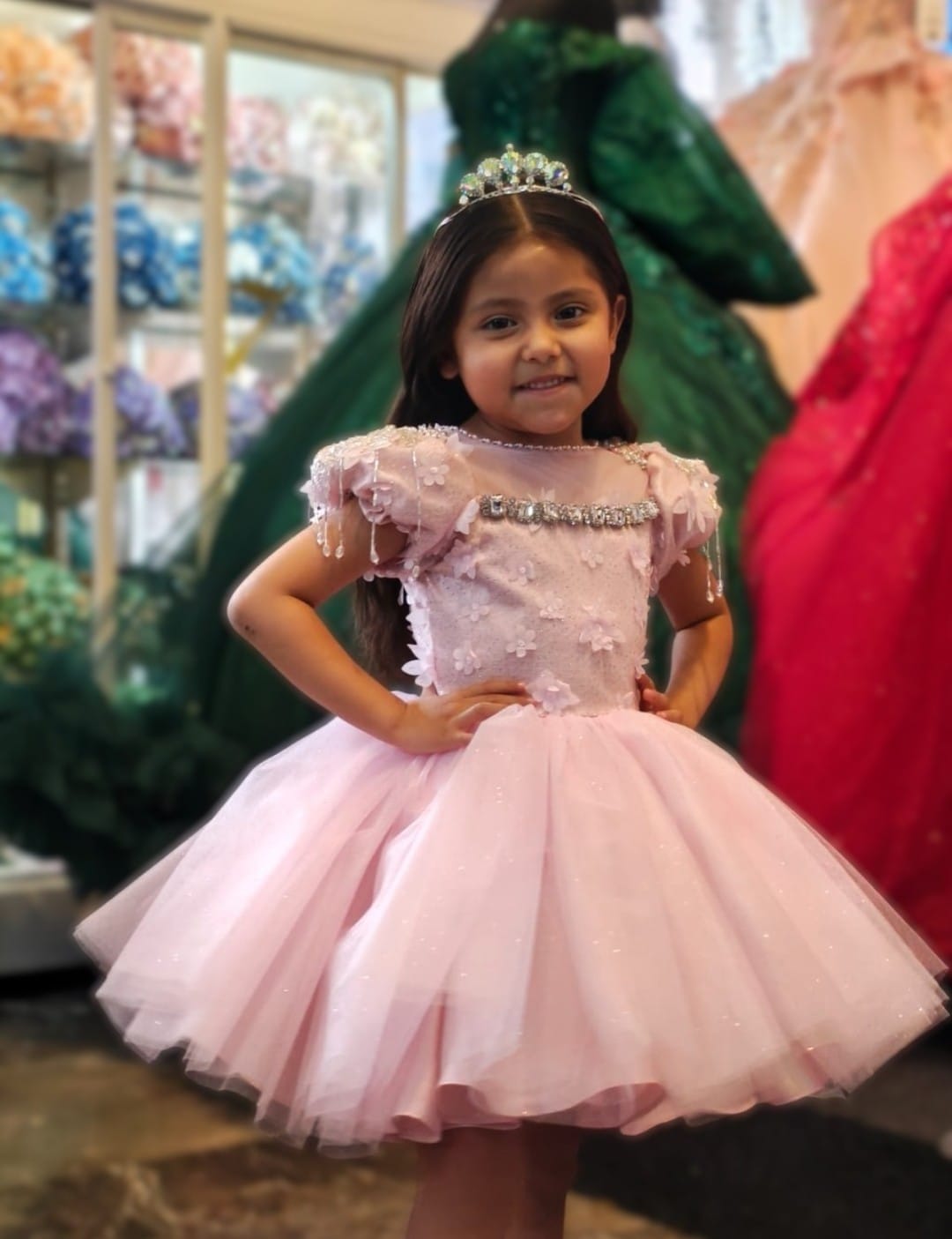 Vestido de Presentación - Elegancia Infantil Real, Mod: Flores