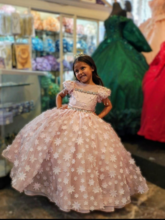 Vestido de Presentación - Elegancia Infantil Real, Mod: Flores