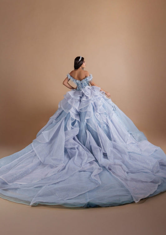 Majesty: El Vestido de tus Sueños – Alta Costura Exclusiva, Mod: FRN2028 Azul cielo