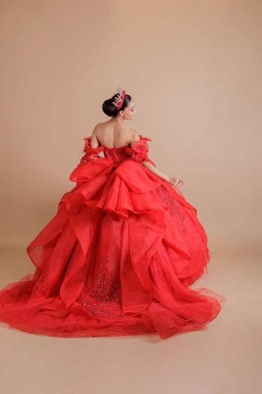 Majesty: El Vestido de tus Sueños – Alta Costura Exclusiva, Mod: SC7753 Color Rojo