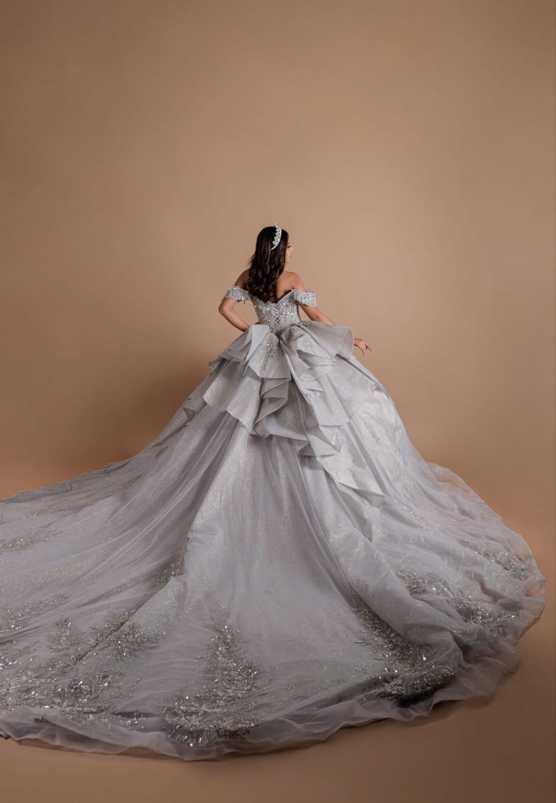 Majesty: El Vestido de tus Sueños – Alta Costura Exclusiva, Mod: FRN2085 Gris/plata