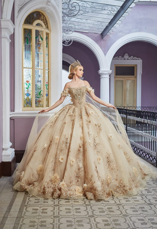 Majesty: El Vestido de tus Sueños – Alta Costura Exclusiva, Mod: FRN2026 Color Dorado